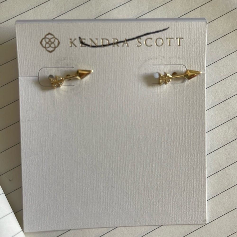 Kendra Scott Zoey Arrow Stud Earrings, Gold-Plated-no dustbag